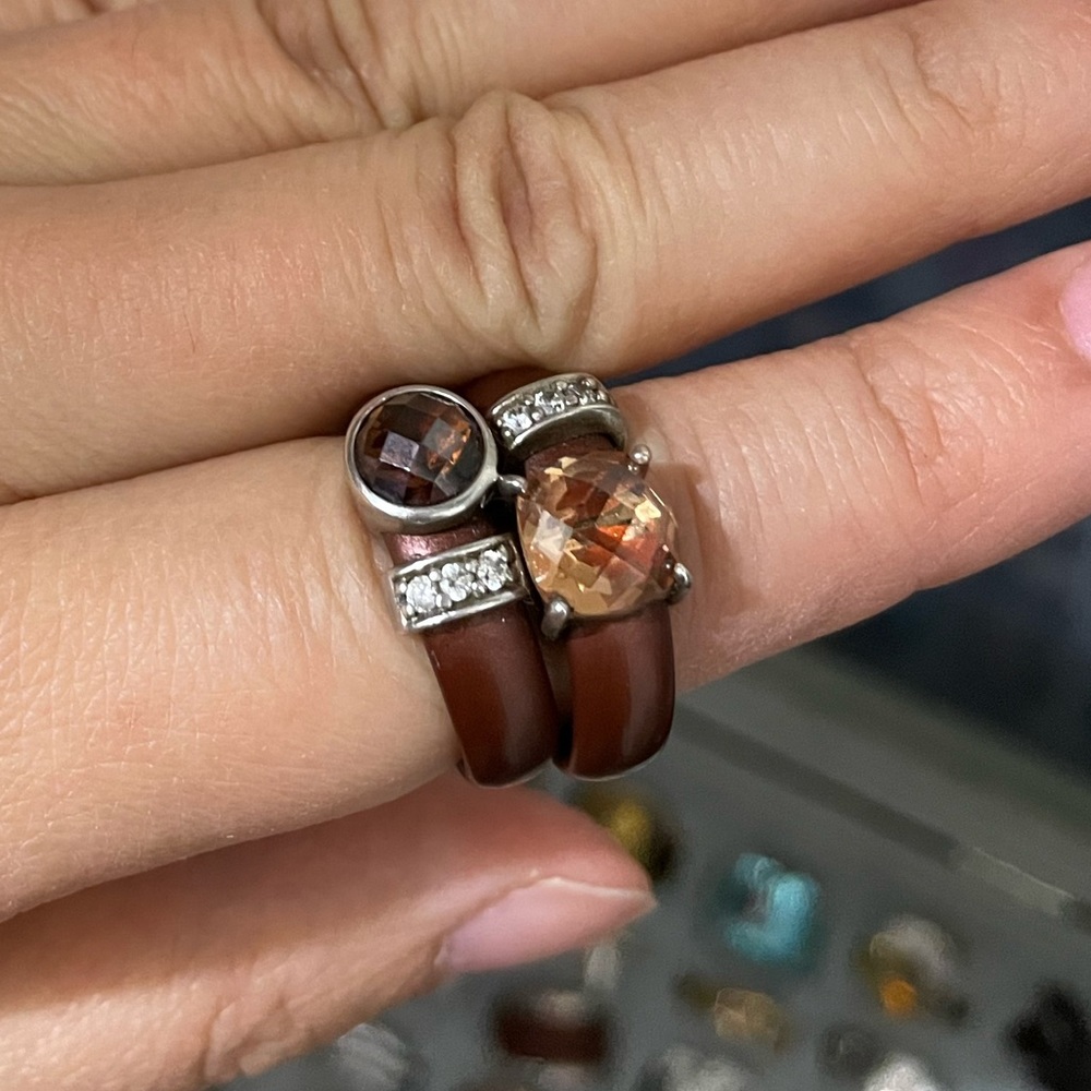 Rubber and Gemstone Ring